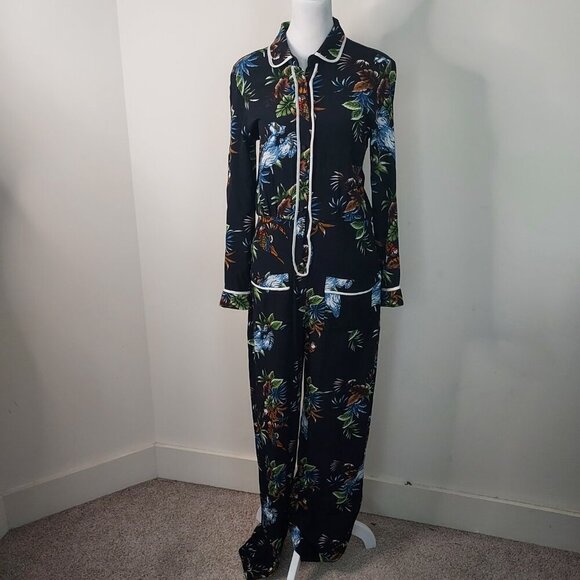 Zara Tropical Print Wide Leg Jumpsuit Size XS - Picture 16 of 16